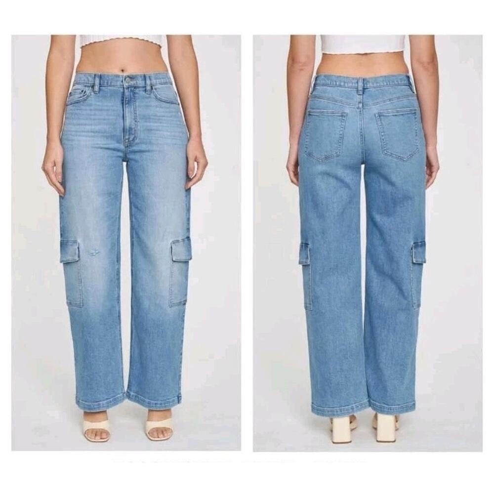 Eunina Womens Sz 13|31w Ryder Super High Rise Baggy Blue Cargo 99% Cotton C19-90
